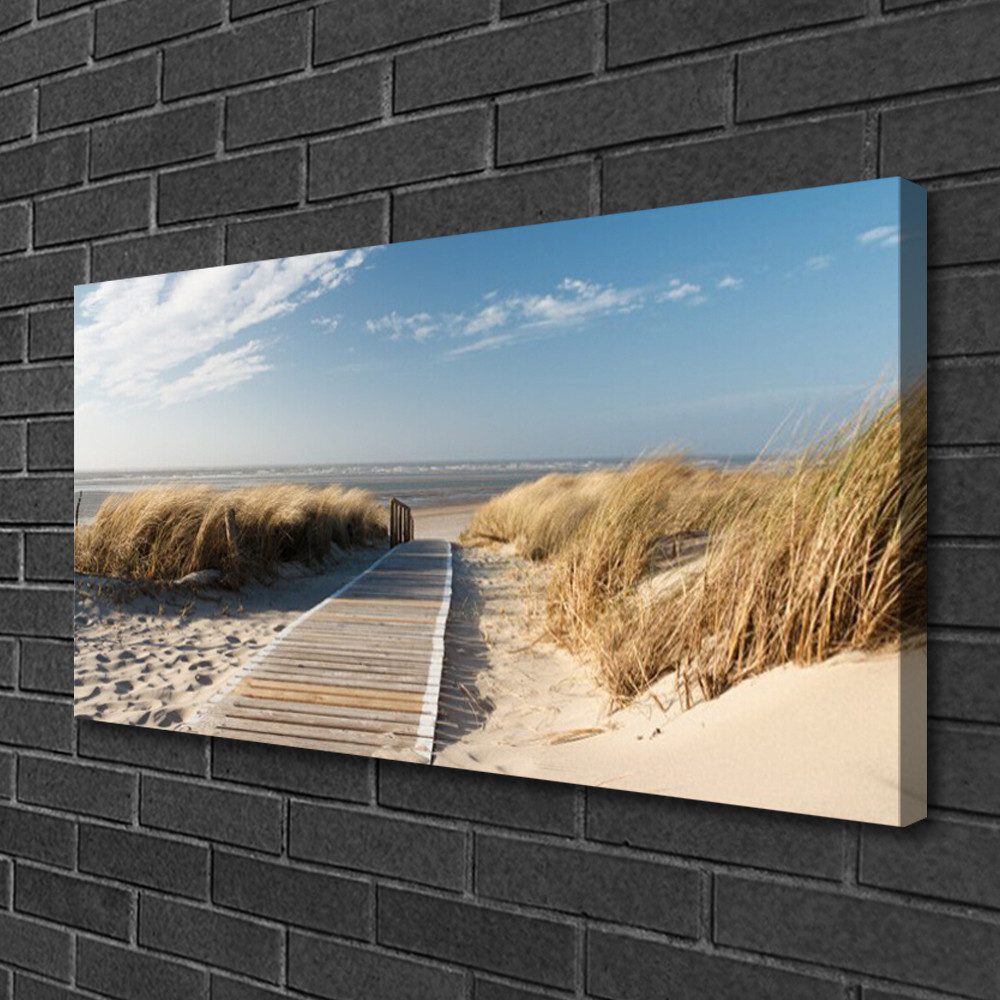 Tableau sur toile bord de mer avec impression haute définition en 100x50cm