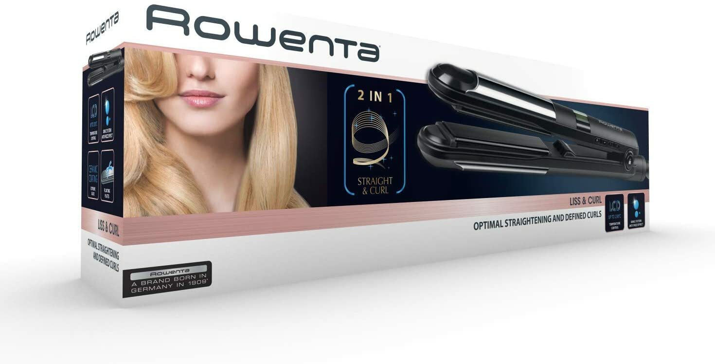 Rowenta Liss \u0026 Curl Sf4210 Ironing Straightening and Curler Hair 2 in 1  Ailsa for sale online | eBay