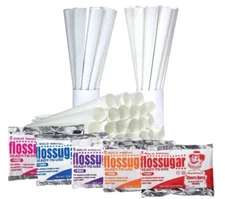 Commercial Cotton Candy Floss Sugar 100 Cones Making Kit Party Supplies,5-Flavor
