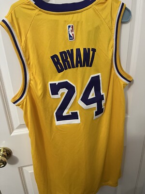 Kobe Bryant Los Angeles 2XL ゲームシャツ Bboy Kobe Bryant Los Angeles Lakers Yellow Jersey With KB Patch