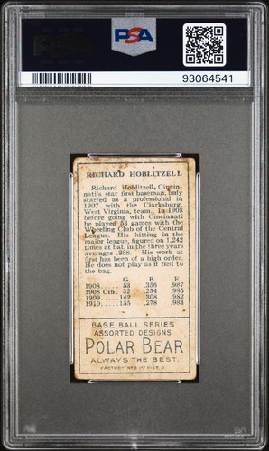 1911 T205 Gold Border Richard Hoblitzell PSA 1 (Cin. after 1908 stats variation) - Picture 2 of 2