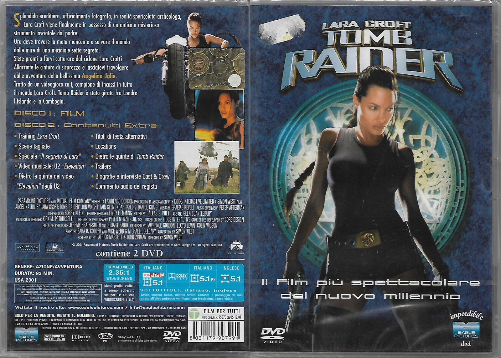LARA CROFT - TOMB RAIDER (2001) dvd nuovo sigillato