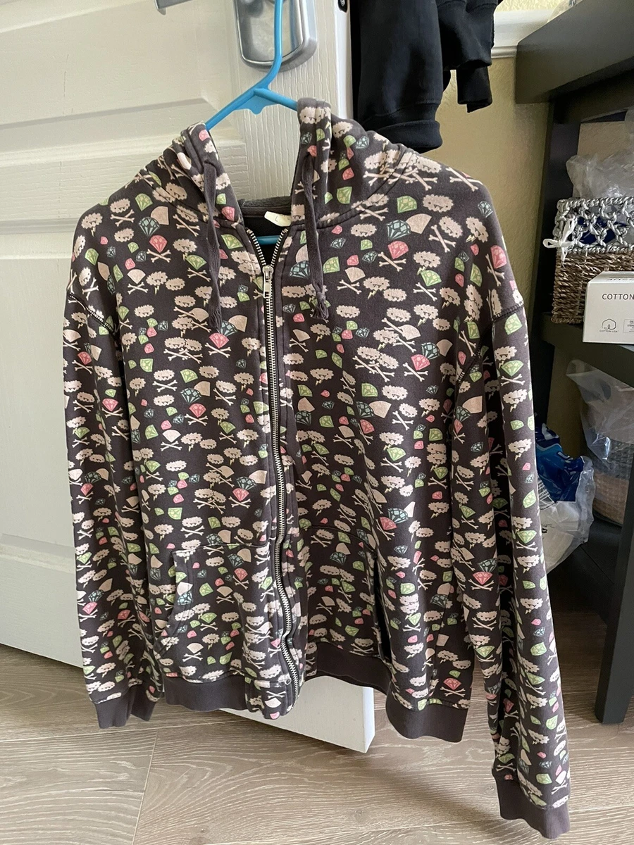 Loyal Army 2000s Emo Diamond Cloud Money Hoodie Zip Up Jacket Size Large