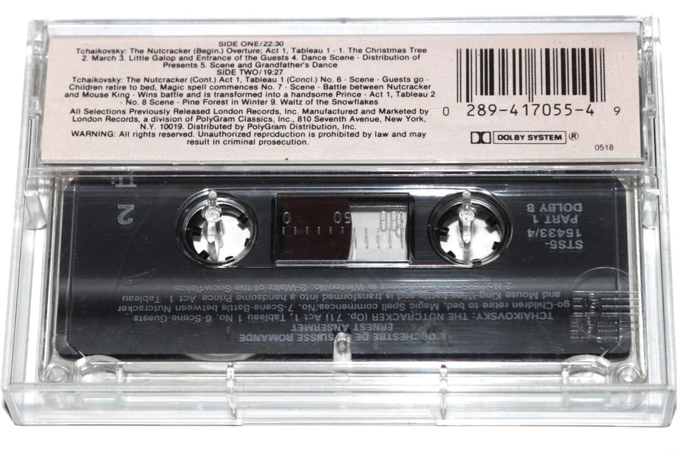 Tchaikovsky The Nutcracker Ernest Ansermet - Part 1 (Cassette Tape 1979) TESTED - Image 3 of 4