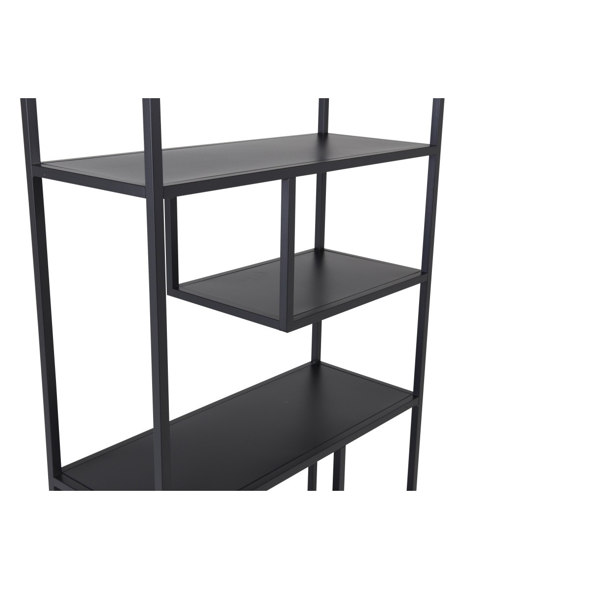Étagère bibliothèque 6 niveaux Staal structure acier noir 190cm