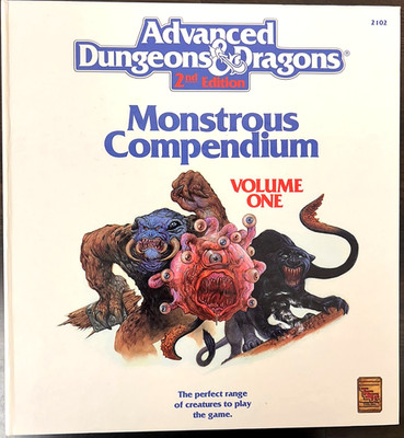 TSR 2102 - AD&D Monstrous Compendium Vol. 1+2 + Fiend Folio + Extras - VG+/VG+