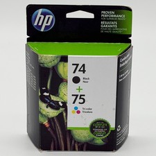 HP 74 Black 75 Tri-color Ink Cartridge Combo Pack CC659FN Genuine New Sealed