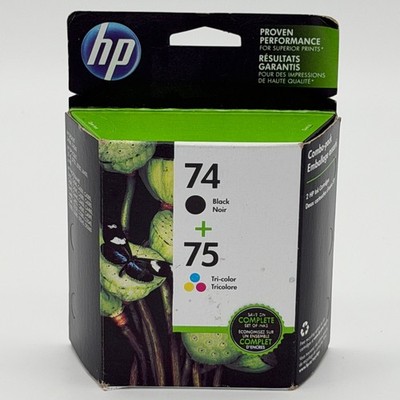 HP 74 Black 75 Tri-color Ink Cartridge Combo Pack CC659FN Genuine New Sealed