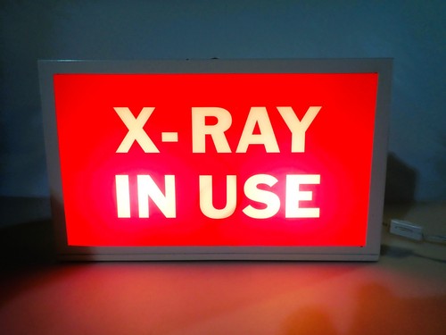 Vintage X-RAY IN USE Lighted Sign Metal Casing Medical Industrial Warning Light