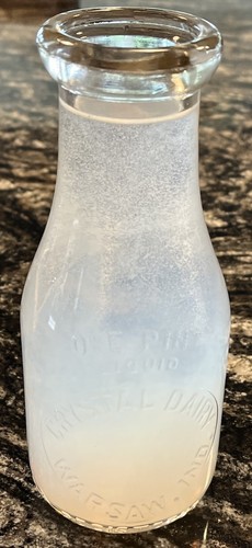 Crystal Dairy One Pint Liquid Warsaw, Indiana Clear Glass Embossed Print - Picture 9 of 10