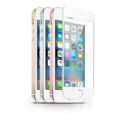KMP Hartglas Displayschutz für iPhone SE, 5s, 5 Frame White