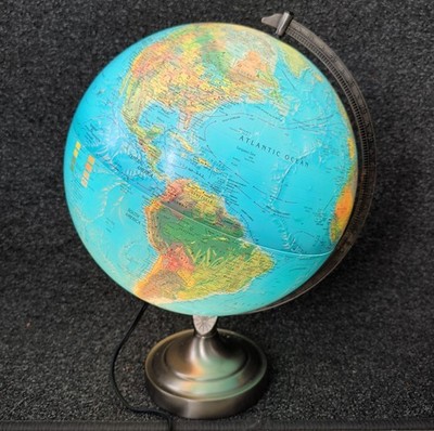 Vintage Replogle 12'' Scanglobe World Premier Illuminated Lighted World Globe