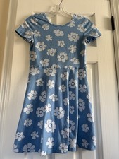 Girls Gap Blue Floral Short-Sleeve Dress, size 12