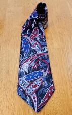 Vintage Men's Paisley Abstract Golf Tie 100% Imported Silk Made In The USA
