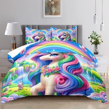 Unicorn Comforter Set Queen,Unicorn Bedding Set for Girls,Rainbow Bedroom Bed...