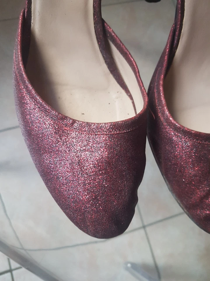 Repetto escarpins rose bordeaux paillette pointure 41 - Photo 4/4