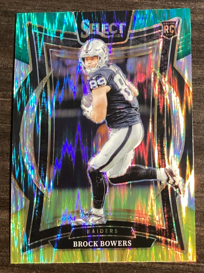 2024 Panini Select - Concourse Brock Bowers #31 Green & Yellow Shock Prizm (RC)