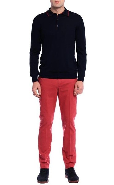 Men Hackett Trousers Pink Cotton 32 / M / 46