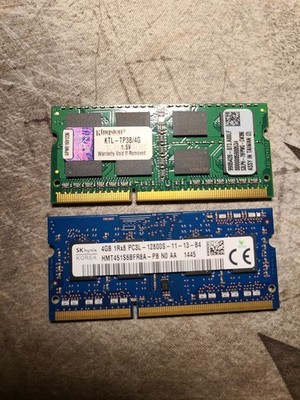 8Gb of Ram (2 4Gb Units): SKhynix Korea 4Gb 1Rx8 PC3L & Kingston 4Gb KTL-TP3B