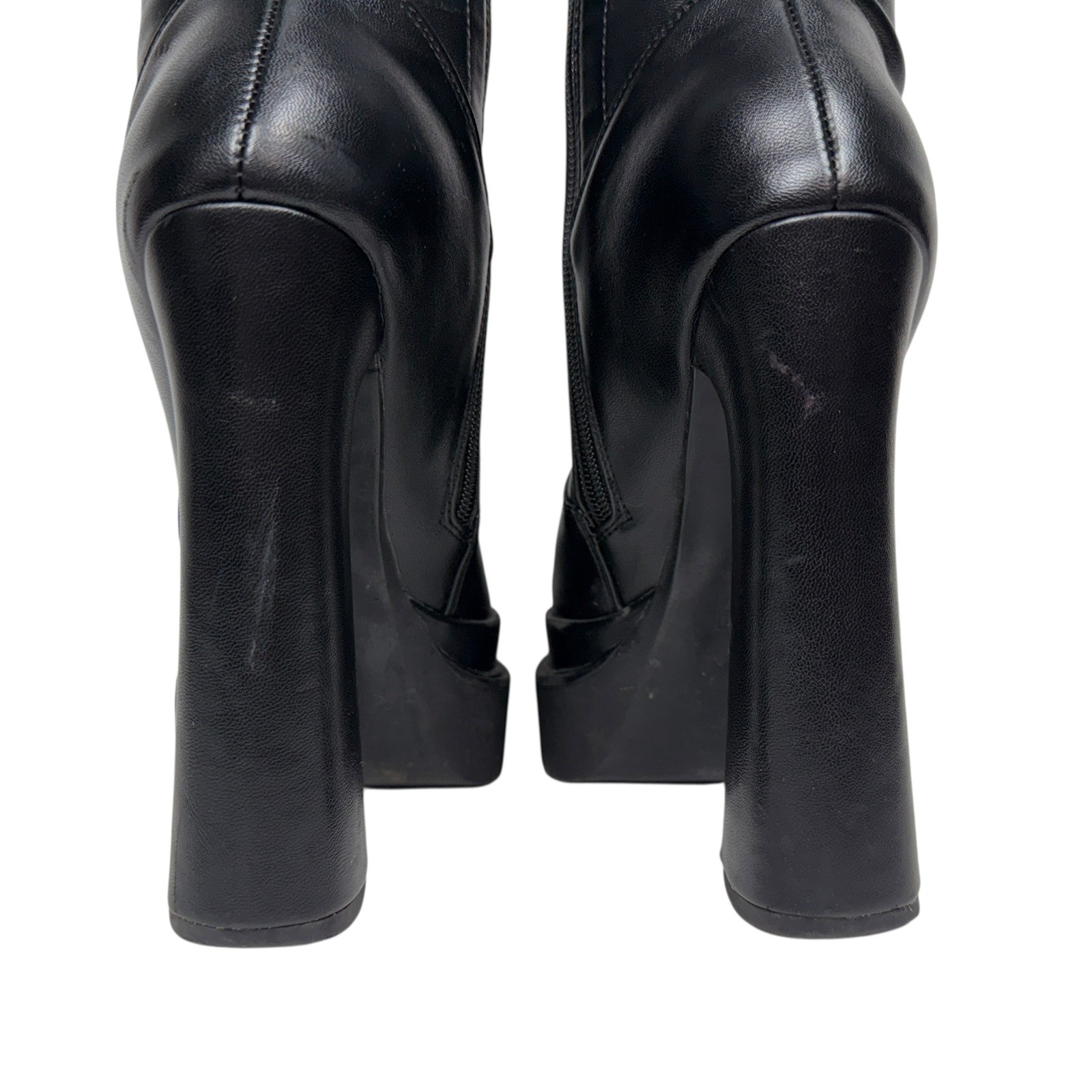 Onlymaker Black Pointed Toe Double Platform Knee … - image 8