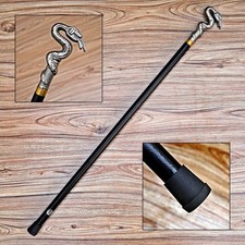 Vintage Rattlesnake Handle Walking Cane Coiled Ready to Strike Steampunk LARP