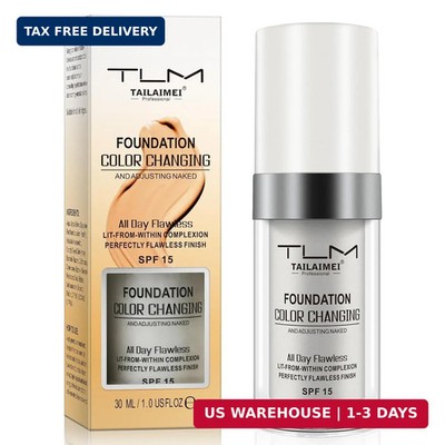 30ML Flawless Colour Changing Warm Skin Tone Foundation,Naturally Blends Moistur