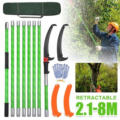 Teleskop Astsäge Baumsäge Gartensäge inkl.8 Teleskopstange 2.1-8m einstellbar