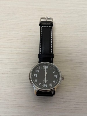 TIMEX WR50M Indiglo Watch Black Leather Timepiece No Box/Accessories