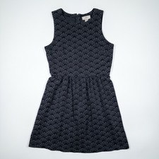 LOFT Womens 2 Black Gray Floral Jacquard Knit Zip Back Dress