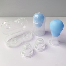 4-Pack Silicone Nipple Suckers  Correctors for Flat and azure