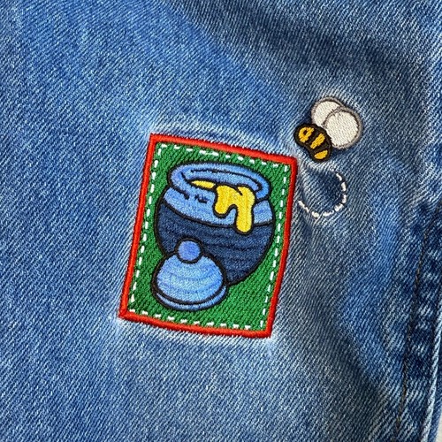 Vintage Disney Store Winnie Puuh Eeyore bestickt Denim Overall Kinder 12M - Bild 13 von 17