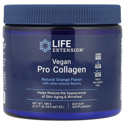 2 X Life Extension, Vegan Pro Collagen, Natural Orange, 6.667 oz (189 g)