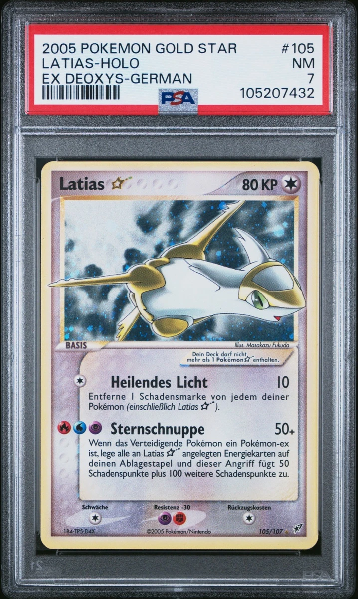 Pokemon Card LATIAS GOLD STAR - PSA 7 - German/German - Ex Deoxys