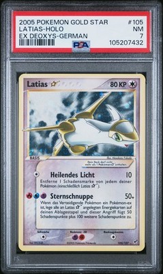 Pokemon Card LATIAS GOLD STAR - PSA 7 - German/German - Ex Deoxys