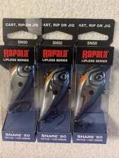 (LOT OF 3) RAPALA SNARE 50 SN50  SINKING 2.25" 1/2oz. PRO CHROME BLUE NIP
