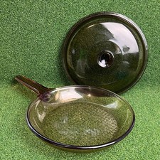 Vintage Vision Crown Corning Glass Frypan with Lid