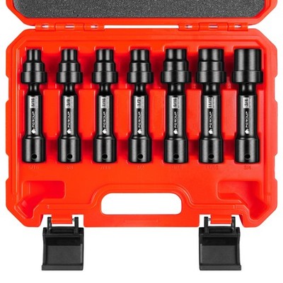 7-Pcs 1/2'' Drive Driveline Limited Clearance Socket Set, 12-Point SAE Sockets