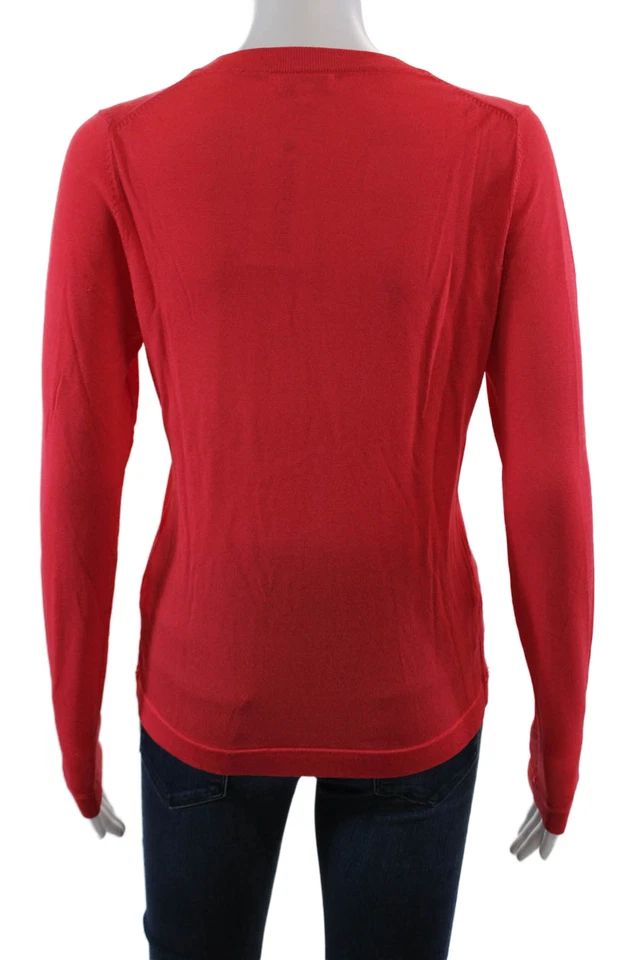 Top Shoshanna Mujer Texturizado Manga Larga Con Botones Informal Tejido Rojo Talla S Foto 3 de 4