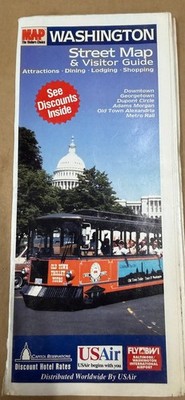 Washington DC Street Map & Visitor Guide Metro Rail USAir Discounts