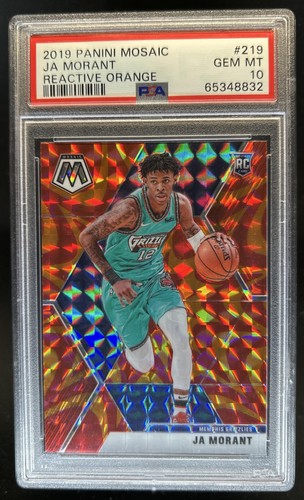 2019-20 Panini Mosaic Ja Morant RC Reactive Orange Rookie #219 Grizzlies PSA 10