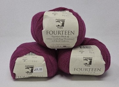 Juniper Moon Farm Yarn FOURTEEN (Lot of 3) Color SPLENDEUR Merino/Cashmere DISC