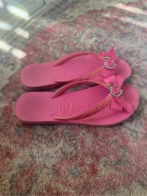 Jamie Kreitman flip flop Sandals heart Rhinestone detail kawaii coquette size 8
