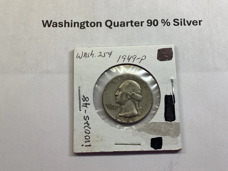 1949 Washington 90% Silver Quarter from Philadelphia Mint i100725 48i - Image 3 of 4