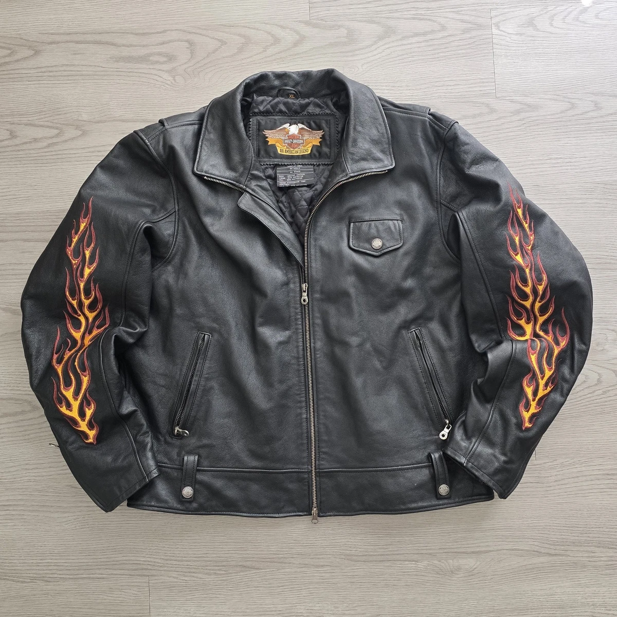 Harley Davidson Leather Jacket Flames for sale | eBay