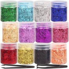 Gold Foil Flakes - 12 Colors Gilding for Resin, Crafts, Home 12 color