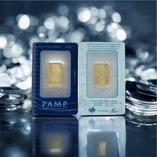 10g gold bullion bar Pamp 4022.61 per troy oz