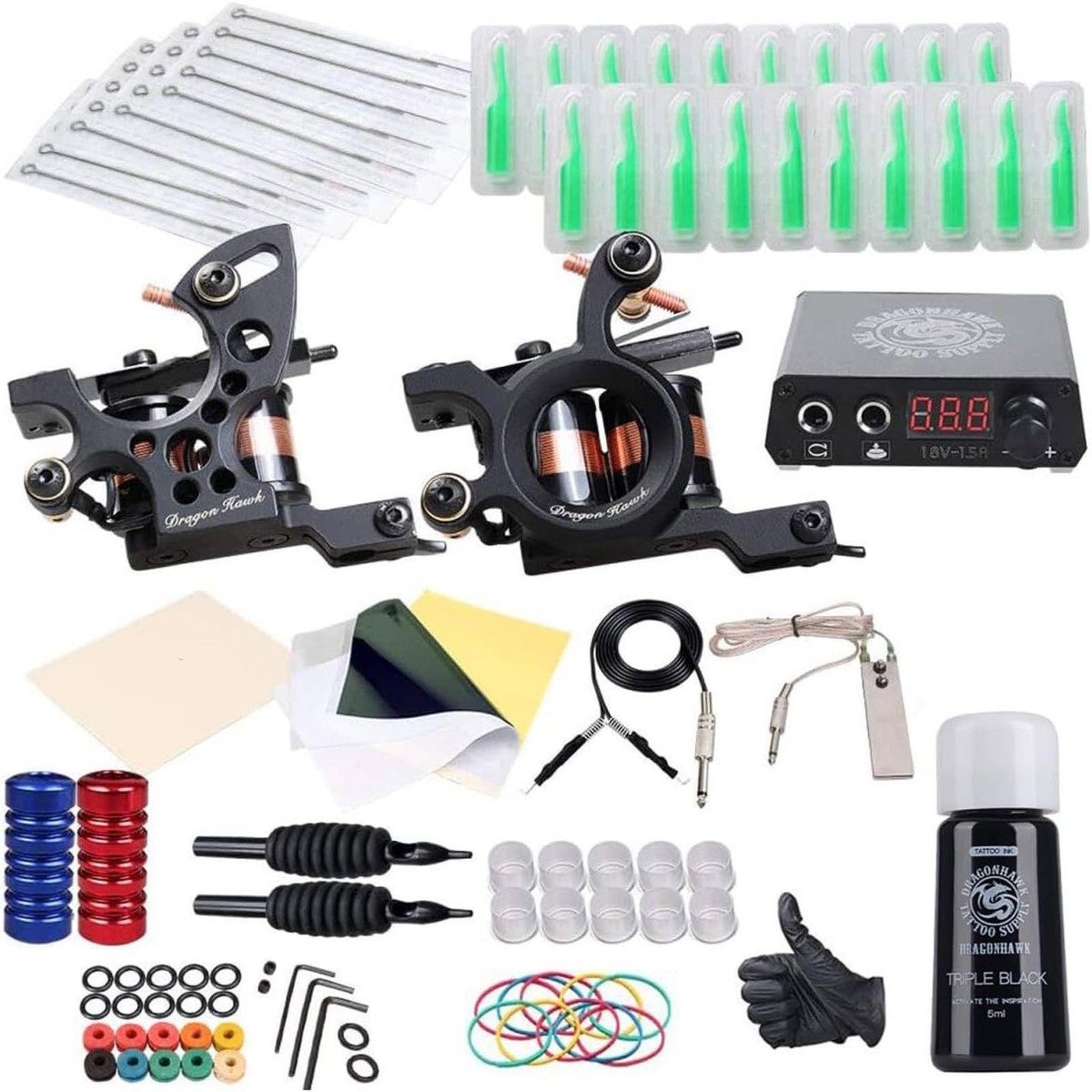 Dragonhawk Traditional Pro Complete Tattoo Kit - Two
