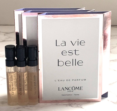 3x Lancome La Vie Est Belle L eau de Parfum Sample Size 1.2 ml/0.04 oz New