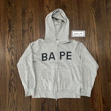 Bape Spellout Zip Hoodie Grey Medium rare and...