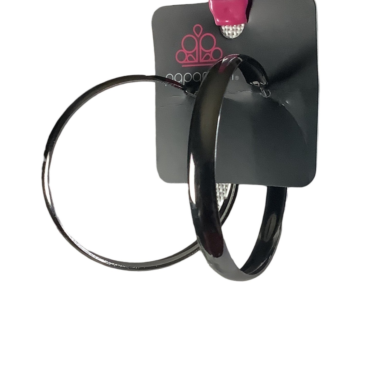 Paparazzi Jewelry A Double Feature Black Hoop Earrings For Women